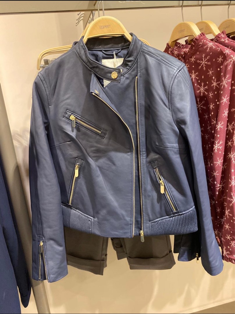 ESPRIT Leather Biker Jacket, Women's Fashion, Coats, Jackets and