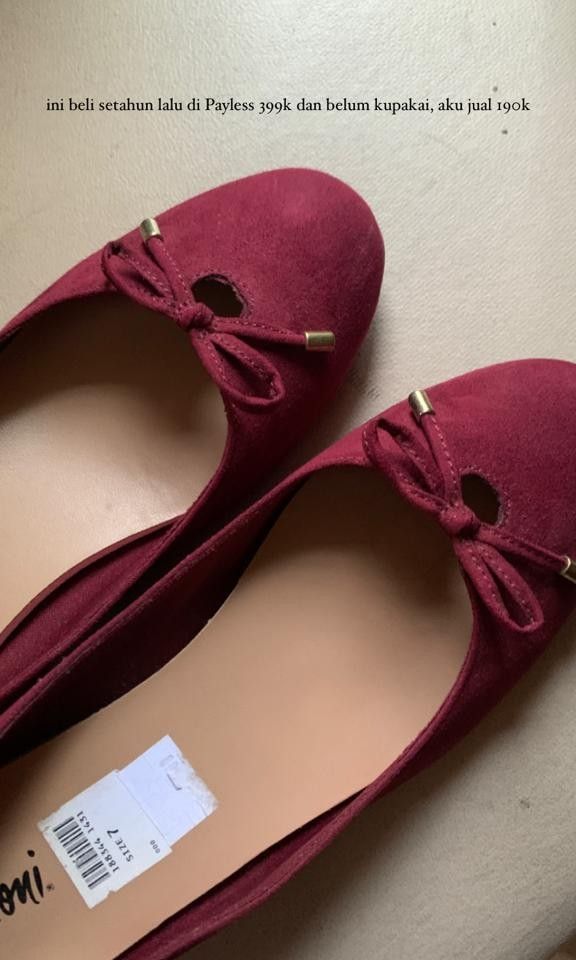 Flat shoes Payless size 7 38 maroon heels 2 cm NO NEGO