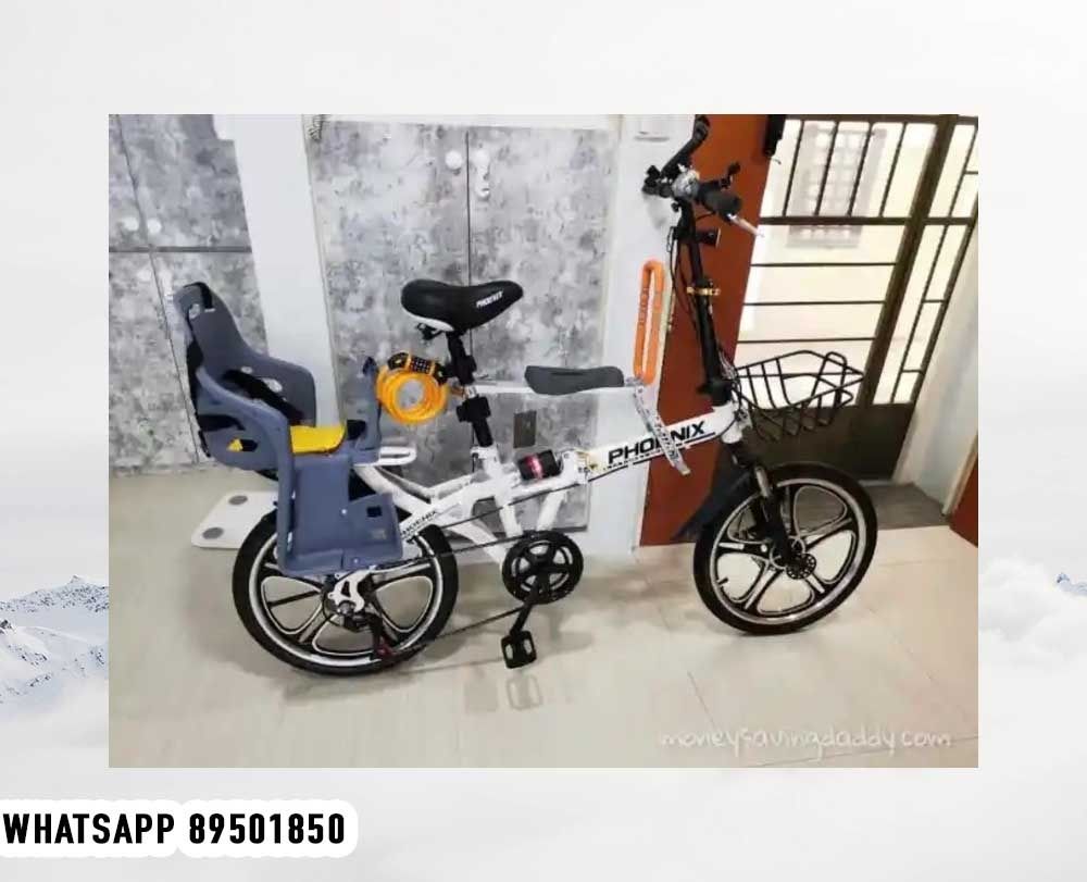 Foldable bike sales with child seat