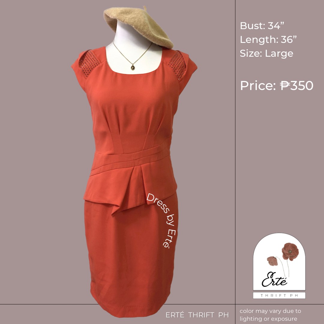 Formal dress rusty orange pencil cut, Women's Fashion, Dresses & Sets