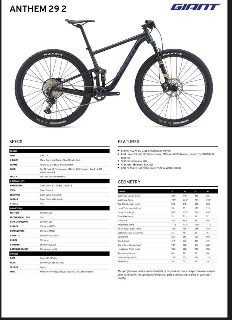 2021 giant anthem online 29 2