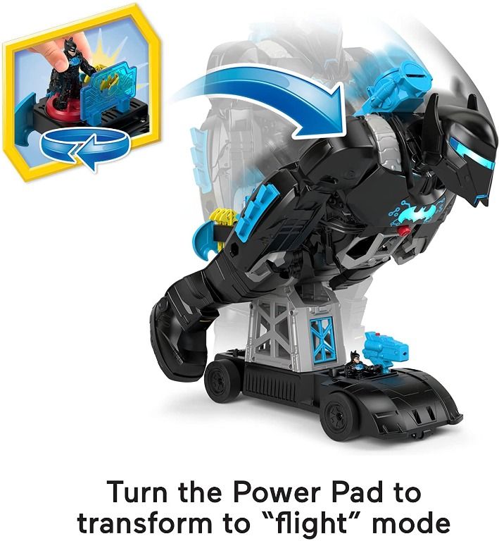 Giant Fisher Price Imaginext DC Super Friends Bat Tech Batbot Transforming 2 in 1 Batman Robot and Playset with Lights and Sounds for Kids Ages 3 8