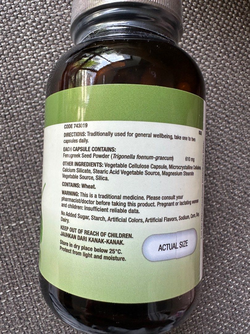 GNC fenugreek 610mg 100 capsules, Health & Nutrition, Health