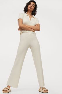 BrandNew H&M Rib Knit Creme Trousers