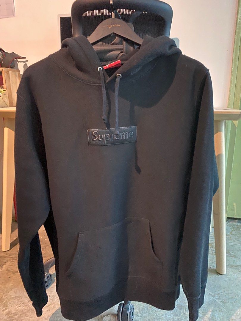 Hoodie Supreme Black Tonal Men s Fashion Tops Sets Hoodies on