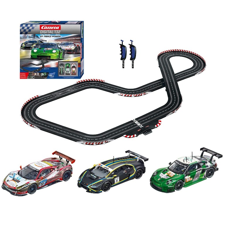 HOT) Carrera 30007 Digital 132 GT Triple Power Slot Car Racing Set Includes  3 Cars 1:32 Scale, Hobbies & Toys, Toys & Games on Carousell
