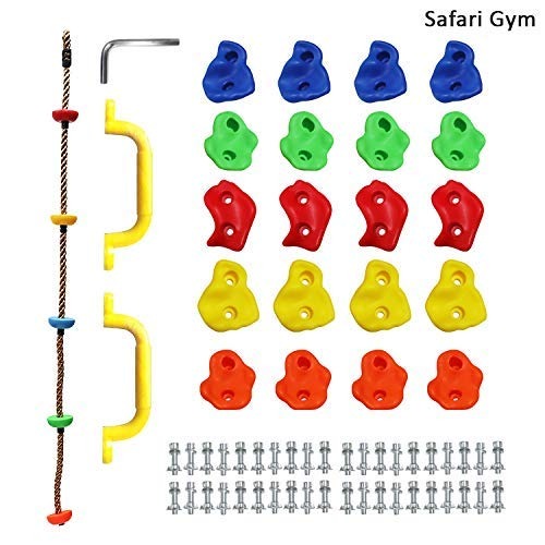 (HOT) Climbing Rock Hold kit for Kids,Indoor/Outdoor DIY playset, 20 ...