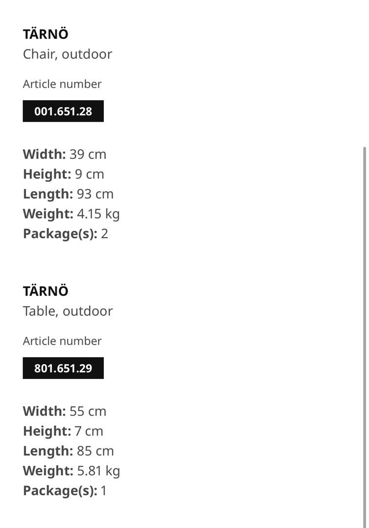 IKEA folding outdoor table and chair, Furniture & Home Living, Furniture, Tables & Sets on Carousell