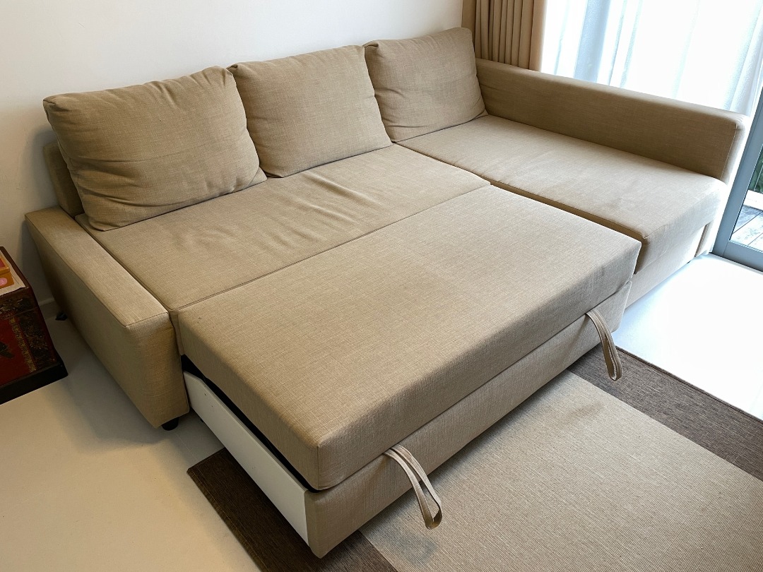 IKEA Lshaped Sofa, expandable to a 2person bed (Width 230cm, Depth