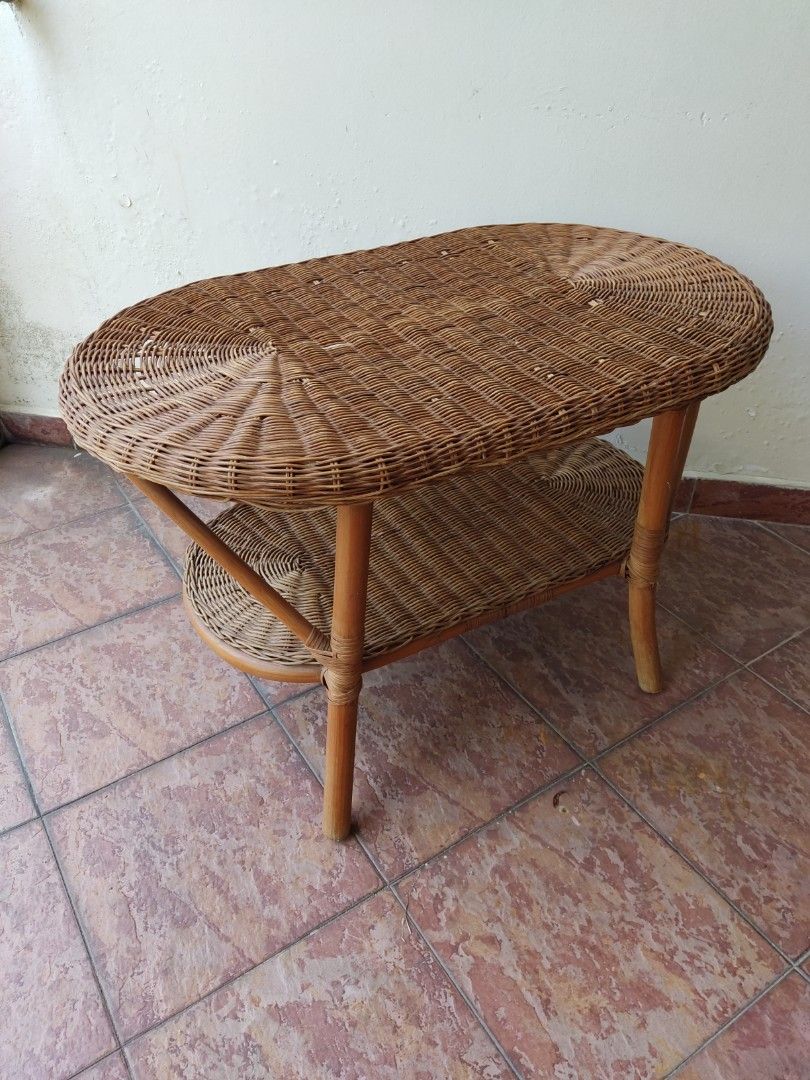 IKEA Rattan Chairs & Table Set, Furniture & Home Living, Furniture