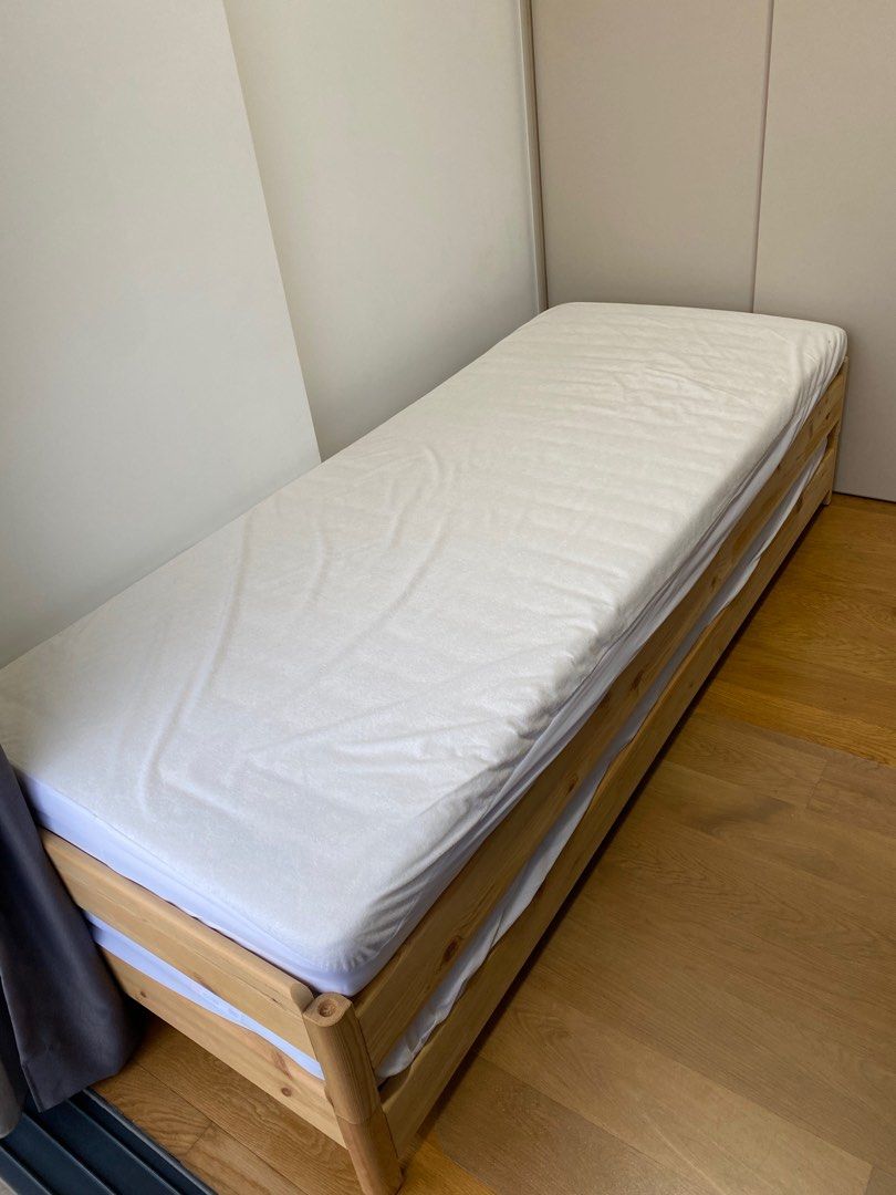 IKEA stackable bed with mattresses (UTAKER), Furniture & Home Living