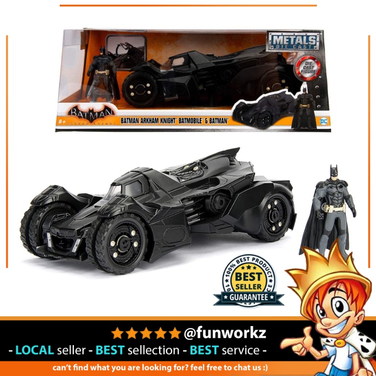 Jada Toys DC Comics 1995 Forever : Batmobile with Batman Metals – Véhicule jouet de collection moulé sous pression avec figurine (2 pièces), noir mat, échelle 1/24