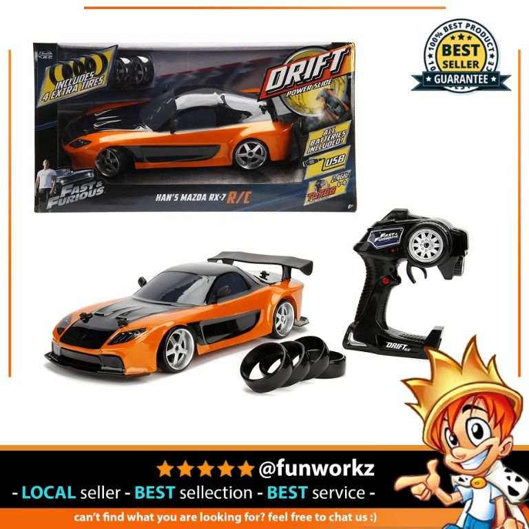 Jada Hollywood Rides RC Fast & Furious Drift Mazda RX-7 1:10