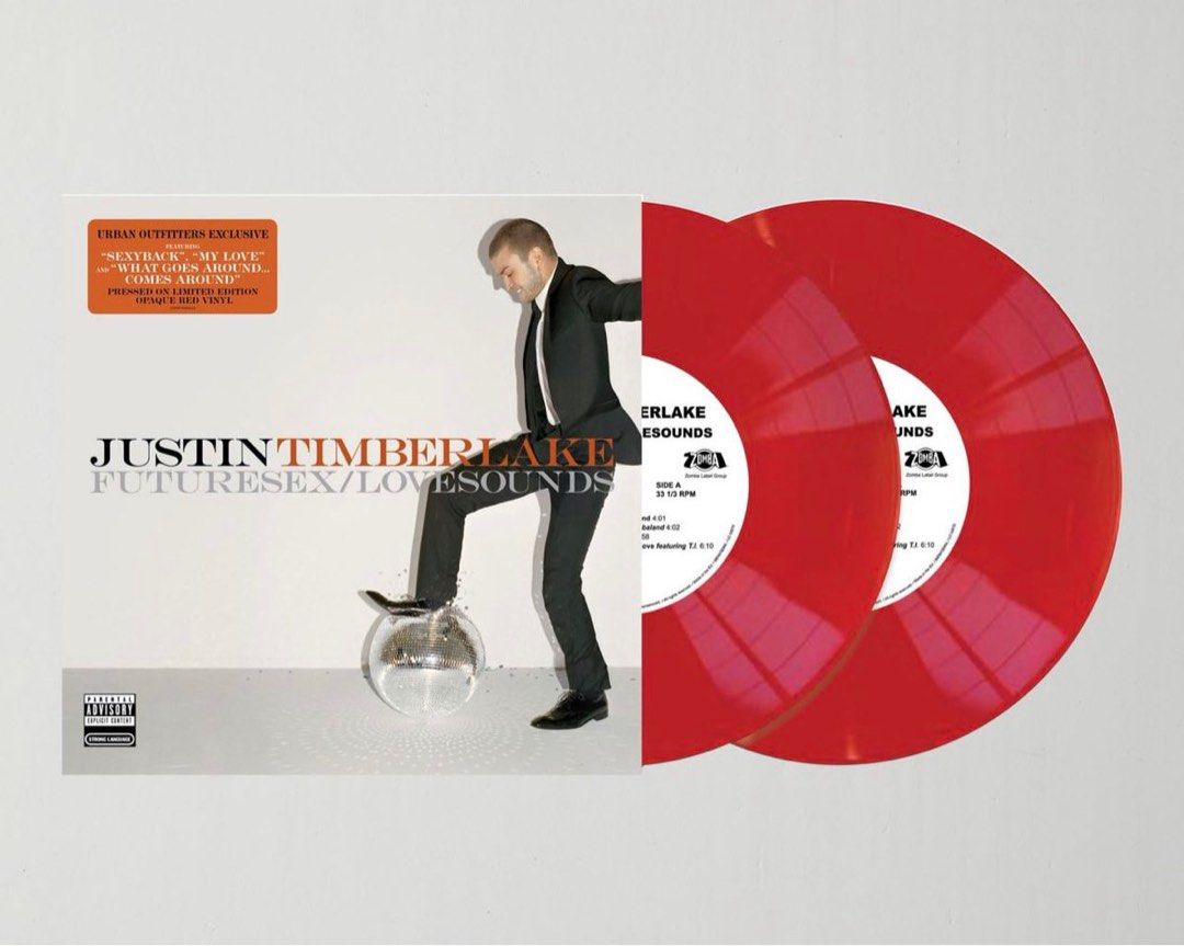 Justin Timberlake Futuresexlovesounds 2lp Limited Edition Opaque Red Vinyl Limited 9572