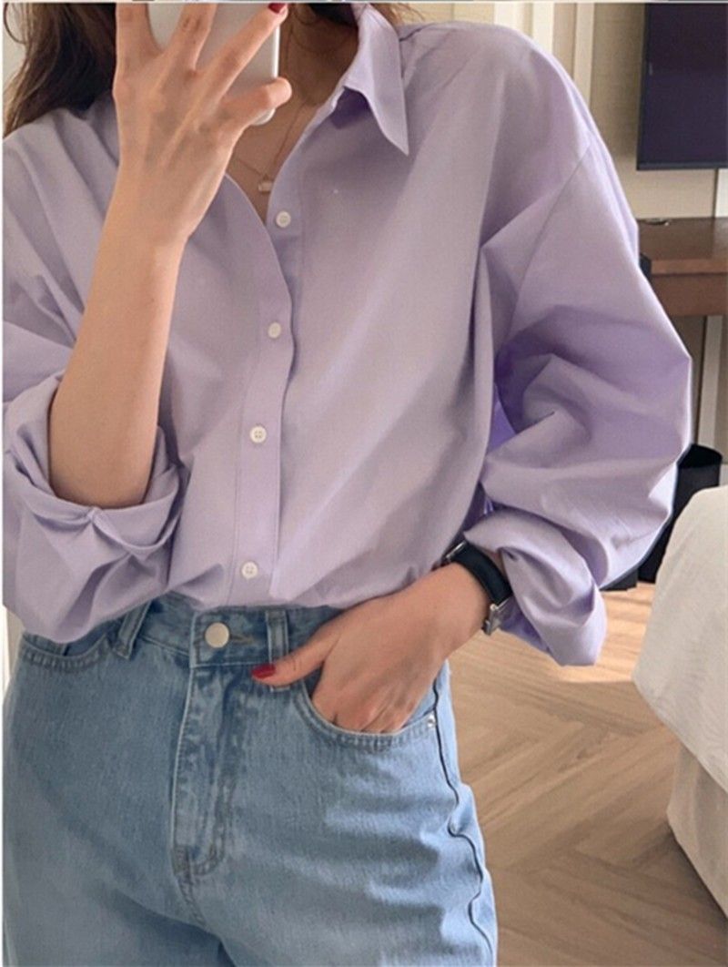 Lavender oversize shirt top pastel purple Women s Fashion Tops