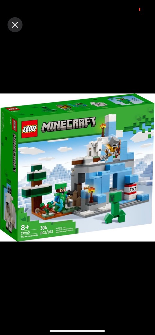 全新正版🔥Lego 21243 Minecraft The Frozen Peaks, 興趣及遊戲, 玩具