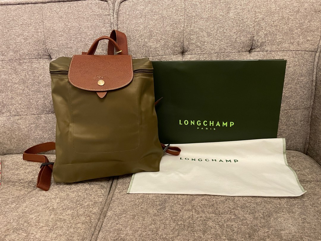 Longchamp khaki backpack best sale