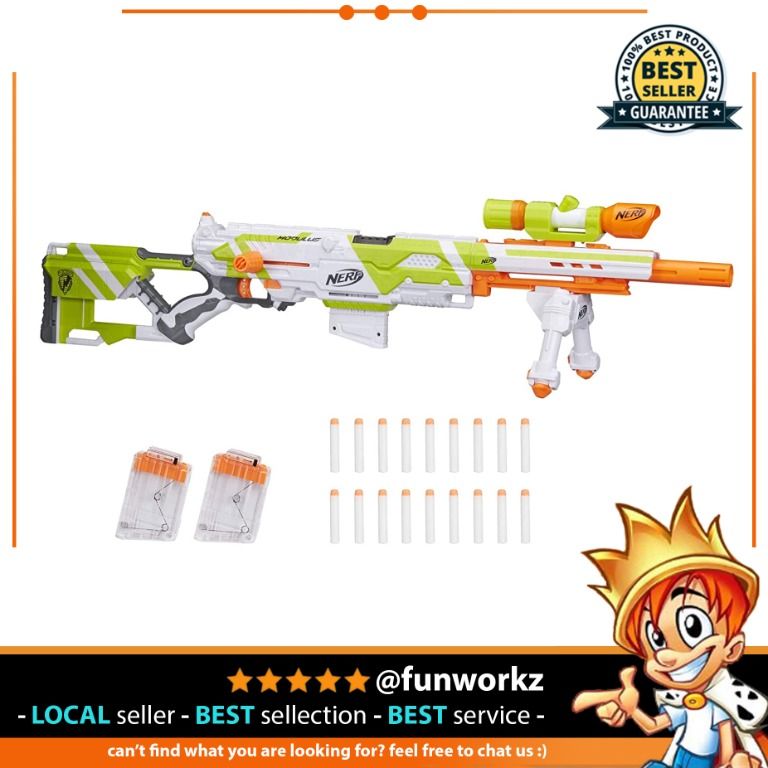Longstrike Nerf Modulus Toy Blaster with Barrel Extension Bipod