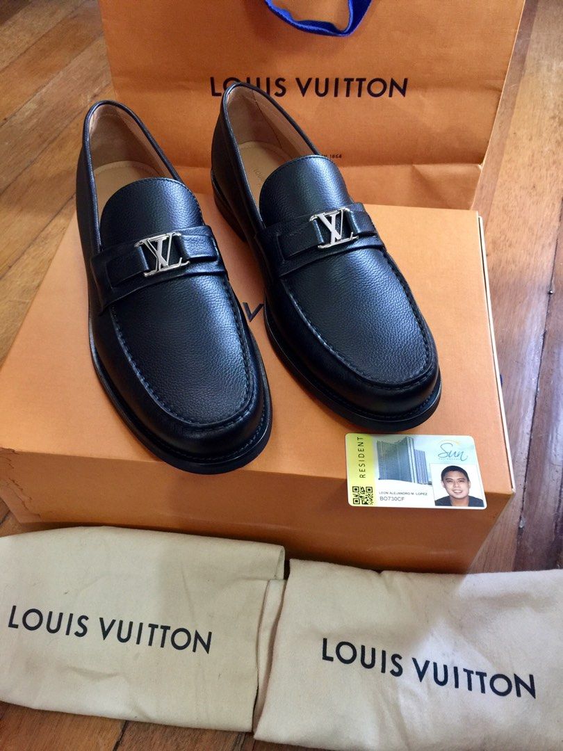 Louis Vuitton Black Leather Major Loafers Size 42.5 Louis Vuitton