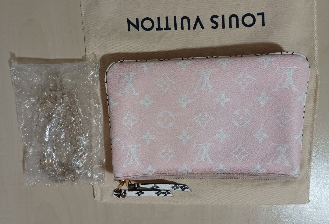 🔥NEW LOUIS VUITTON Double Zip Pochette Giant Monogram Red Pink