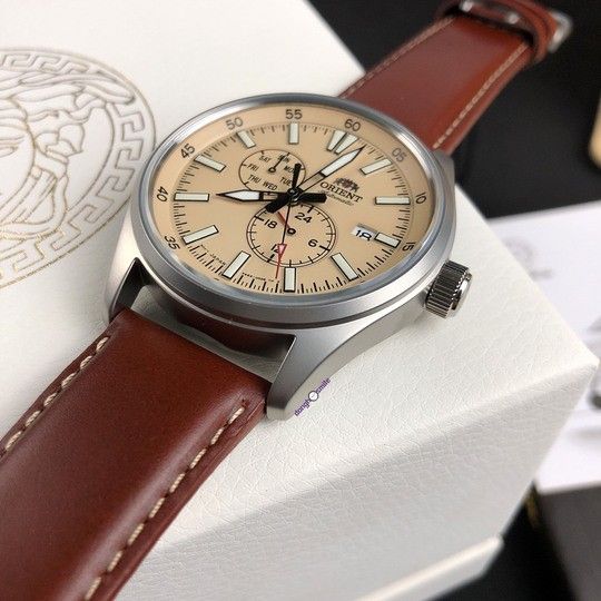 Lowest Price Orient Defender Men s Automatic Champagne Dial Leather Strap Watch Birthday gift birthday orient BRAND NEW IN BOX WITH 1 YEAR WARRANTY