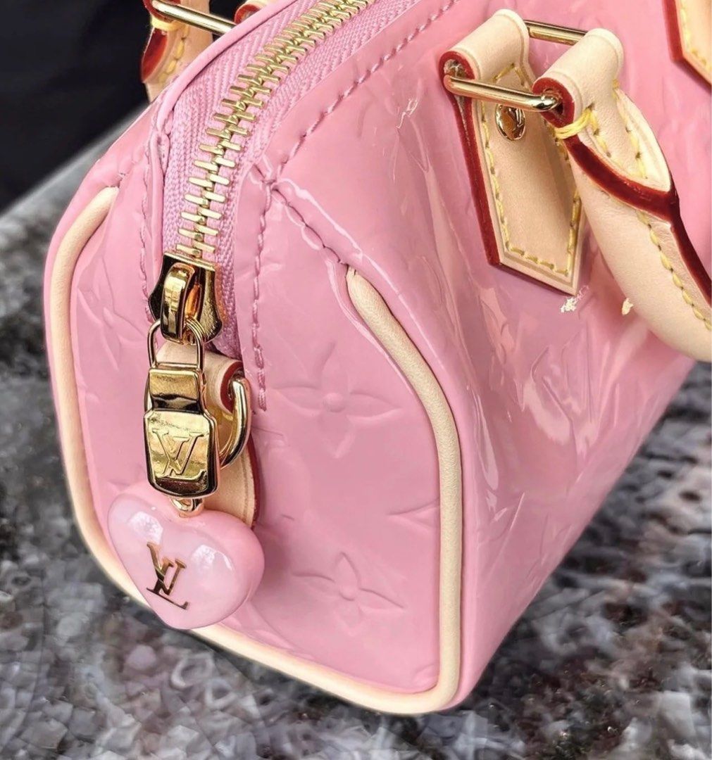 Womens Designer Valentines Day Handbag Mochi Pink Purse Nano Speedy M81879  Shoulder Bag Vernis Patent Leather Mini Boston Bag Heart Shaped Charm  Crossbody From Bag_story, $53.45