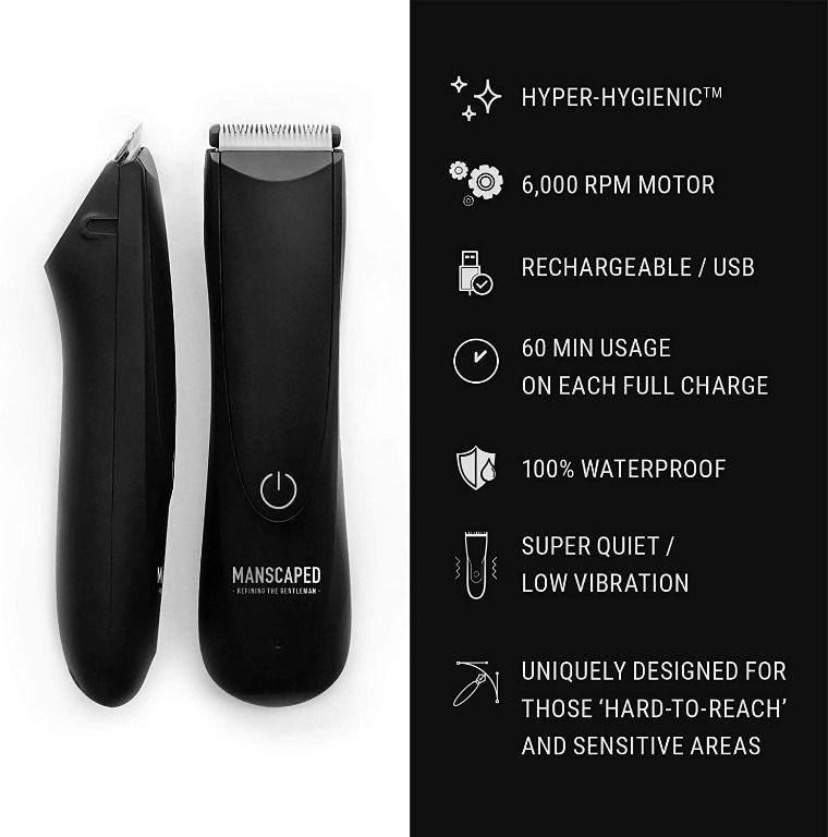 MANSCAPED Perfect Package 2.0 Kit Contains The Lawn Mower 2.0 Electric Groin Hair Trimmer Ball Deodorant Body Wash Performance Spray on Body Toner Luxury Nail Kit Toiletry Bag Shaving Mats Beauty Pers...