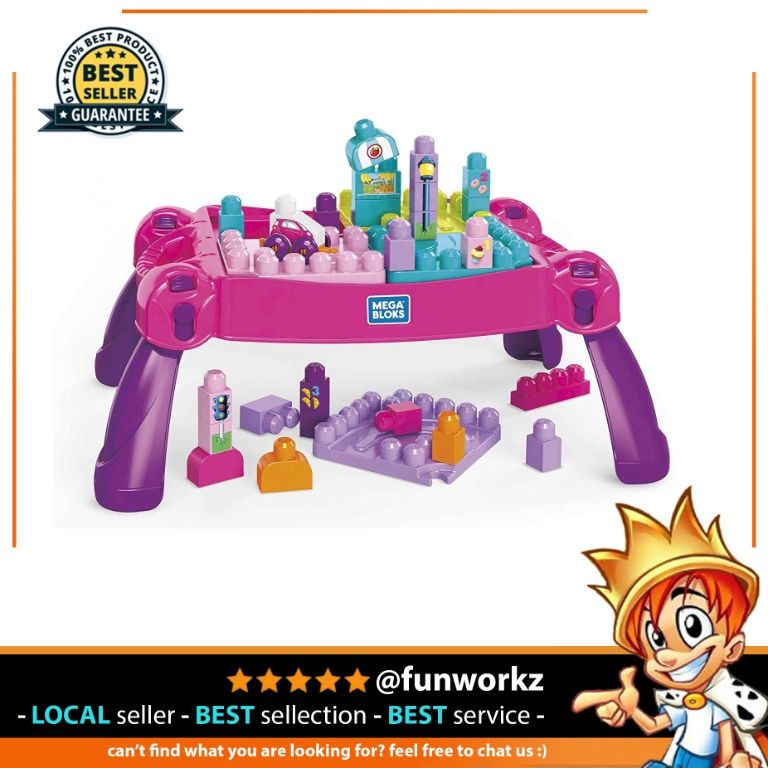 Mega Bloks Build 'N Learn Table Pink & Purple Building Toy