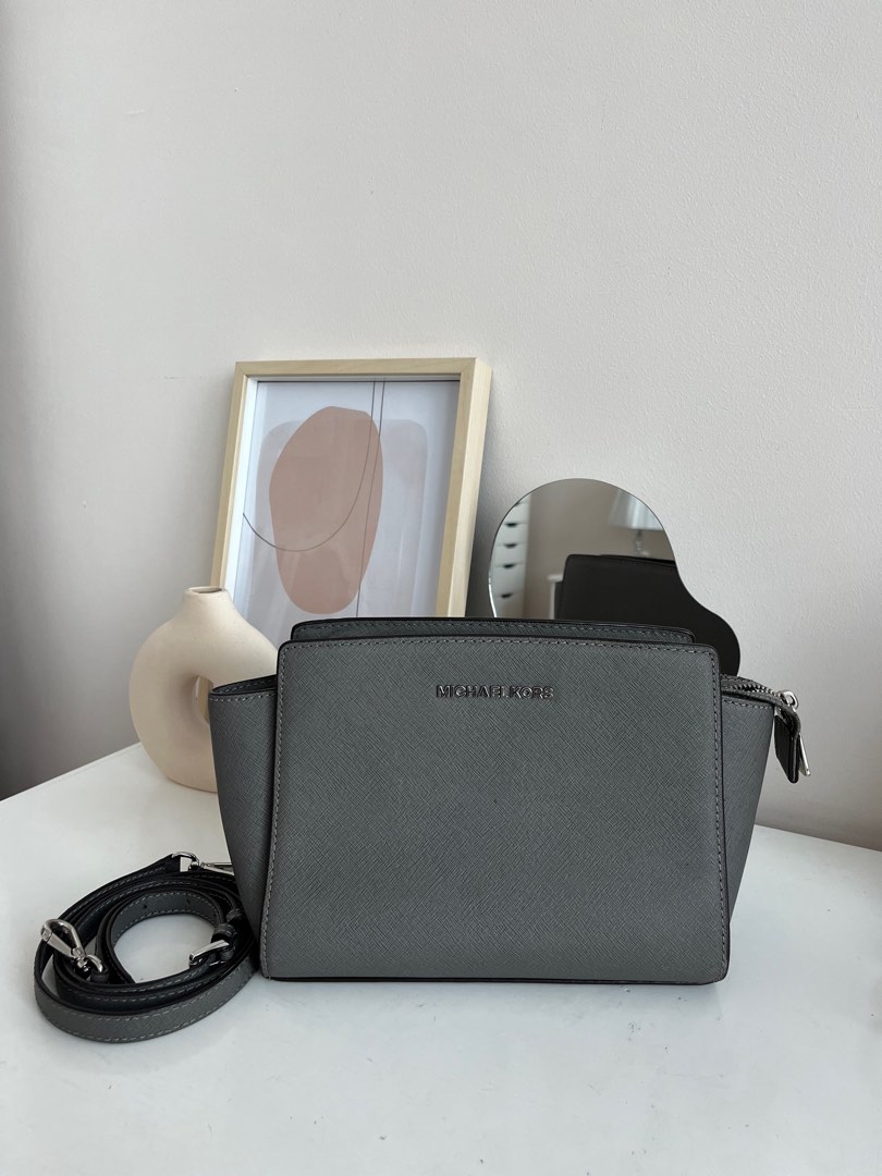 Michael Kors Crossbody Selma Bag - Grey, Luxury, Bags & Wallets on Carousell