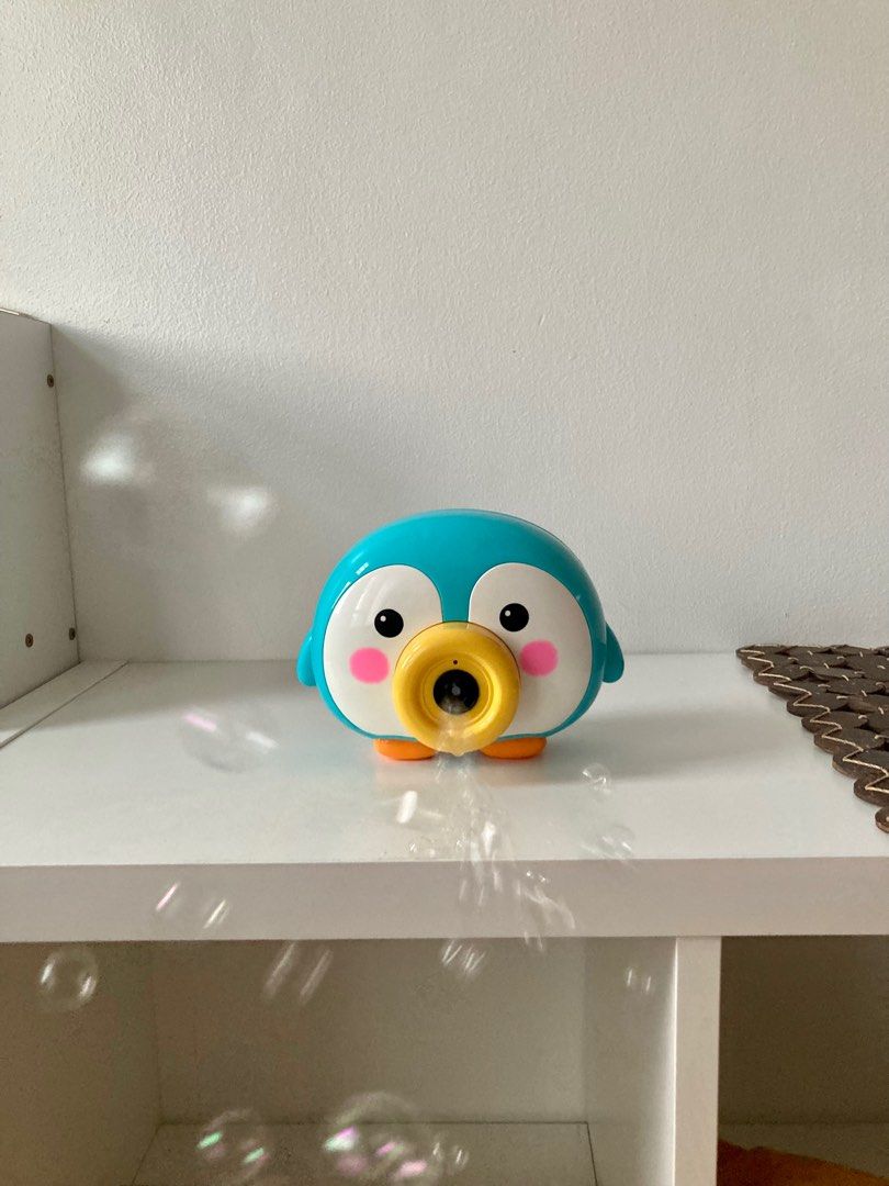 Miniso Peguin Camera Bubble Machine on Carousell