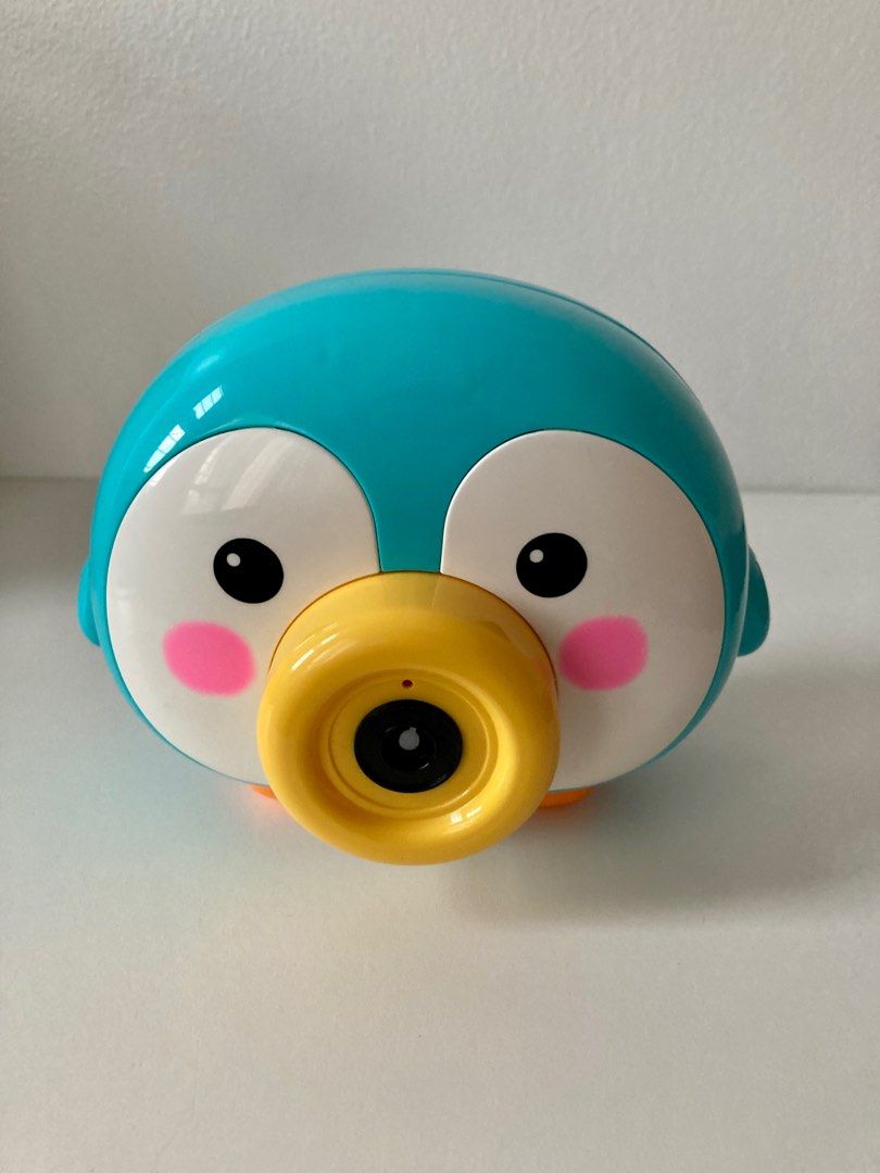 Miniso Peguin Camera Bubble Machine on Carousell