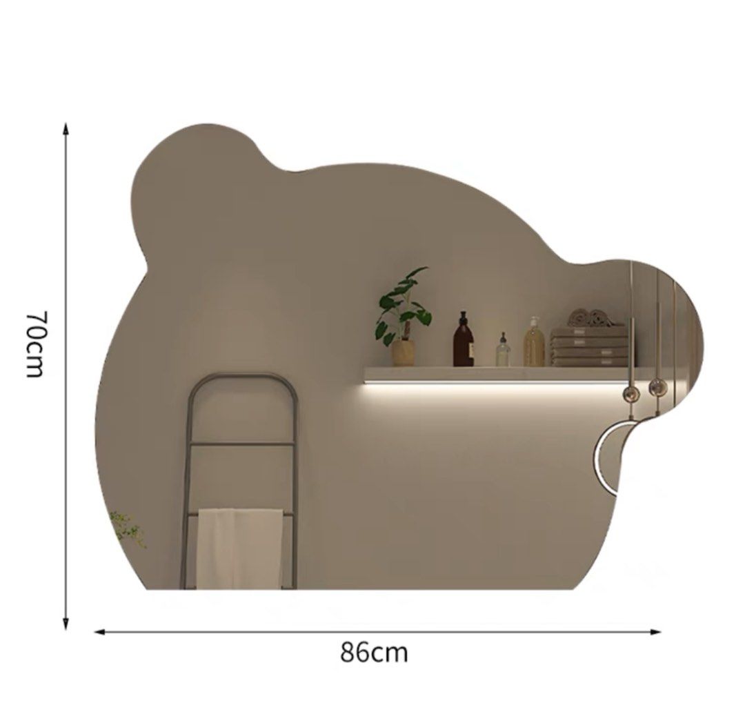 Mirror Ins style bear shaped wall / bathroom / bedroom mirror