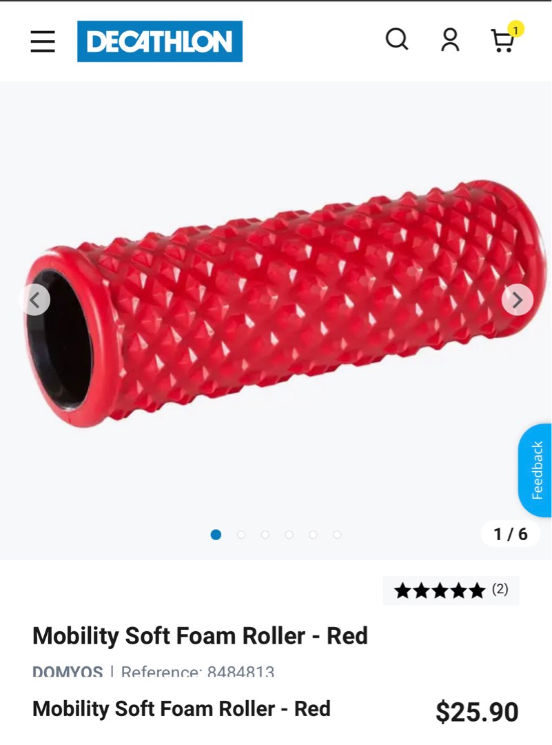 NEW Mobility soft foam roller Red Sports Equipment Exercise