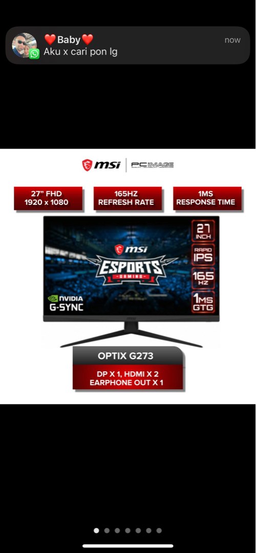 msi optix g273, Computers & Tech, Desktops on Carousell