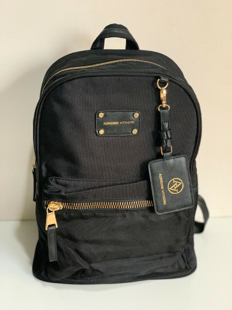 NEW! ADRIENNE VITTADINI BLACK NYLON BACKPACK BAG W/ PADDED LAPTOP SLEEVE  $210 SALE, Women's Fashion, Bags & Wallets, Backpacks on Carousell