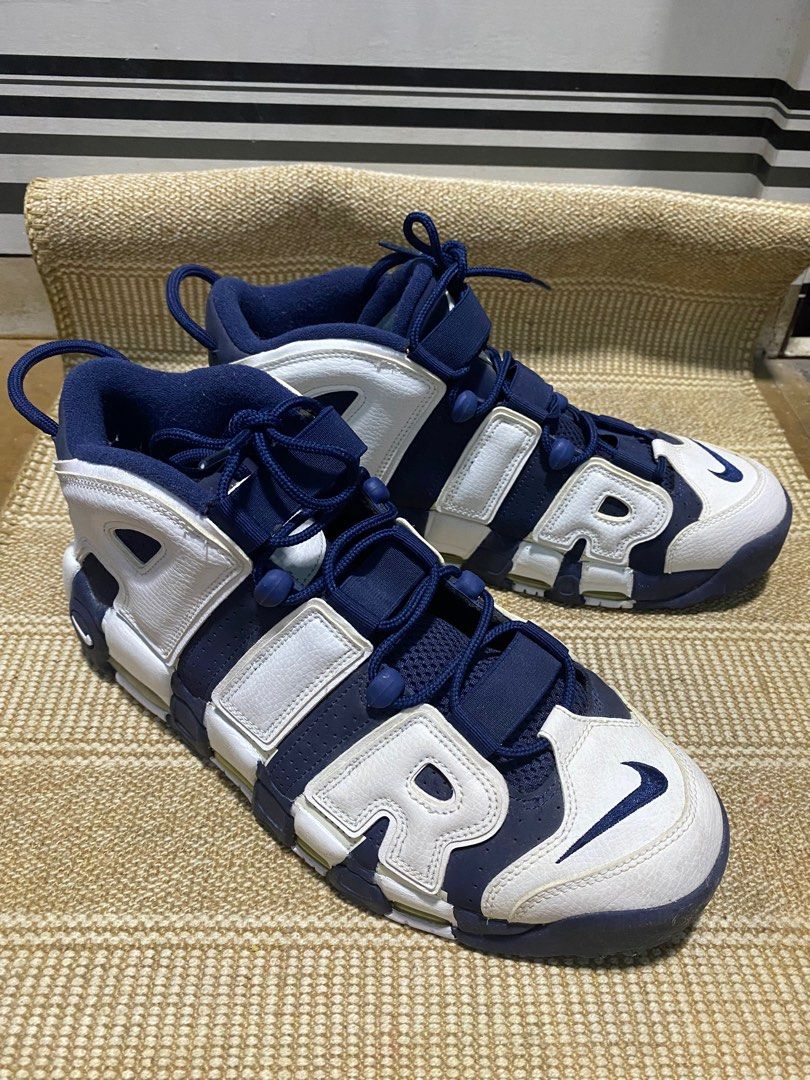 Nike uptempo navy blue and 2025 white