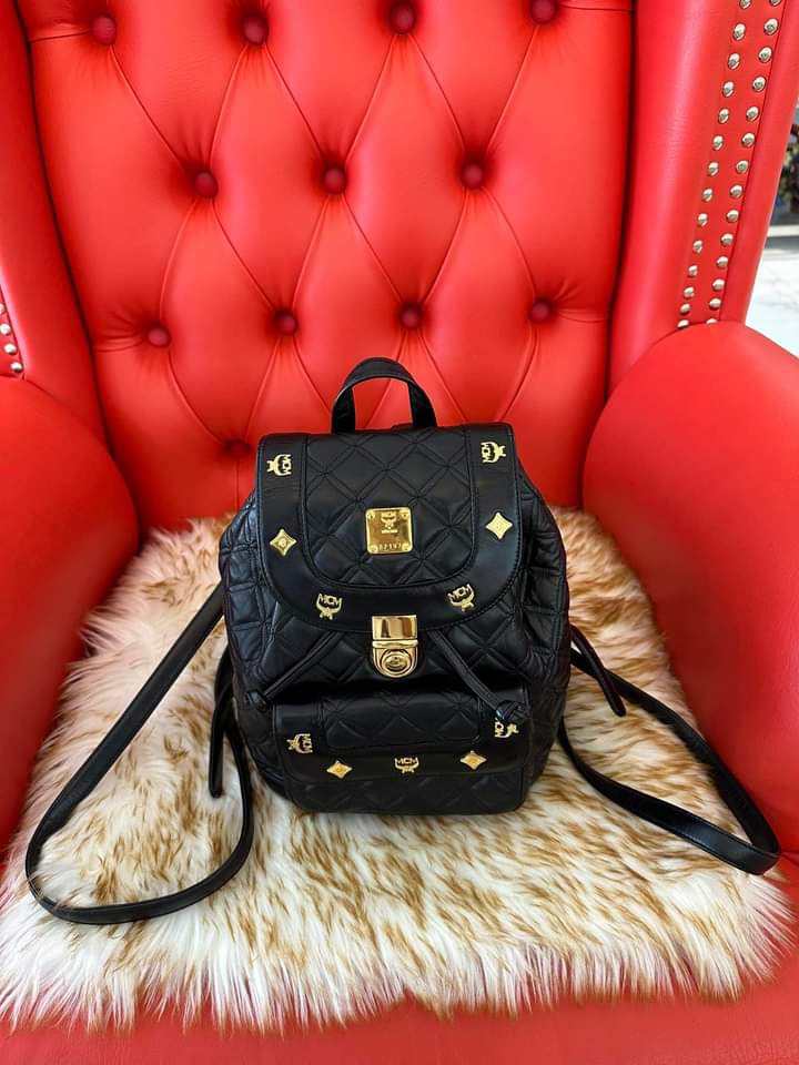 Orig MCM backpack Small to semi medium Rank A / looks new Genuine leather on Carousell