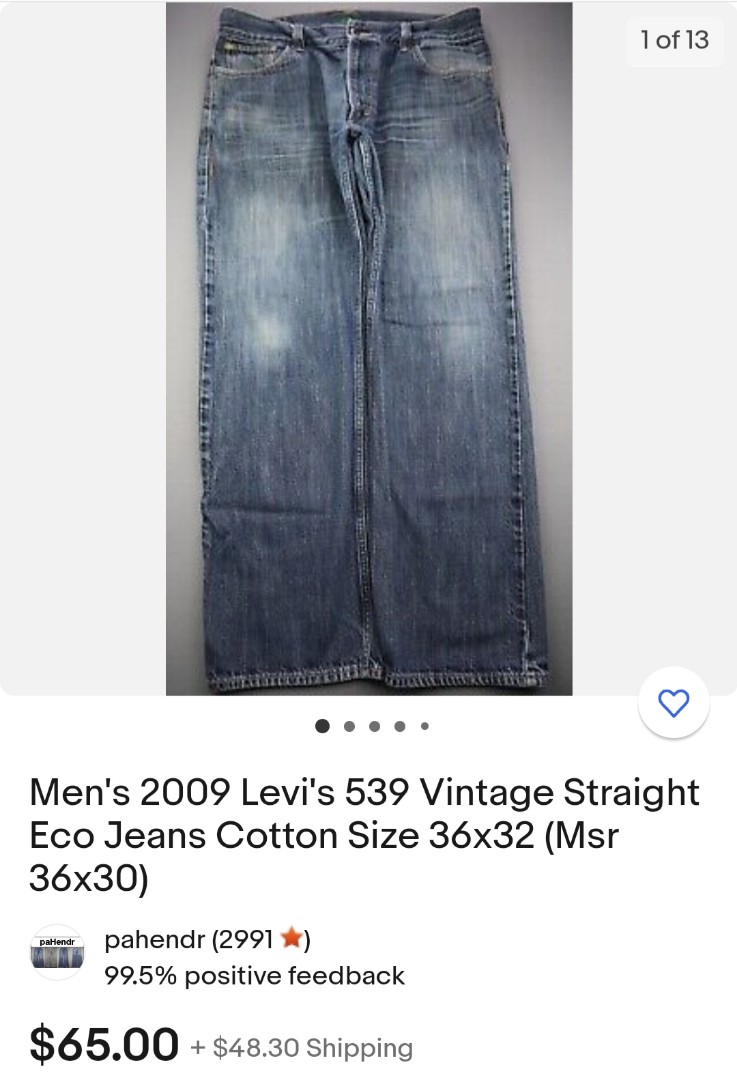 Orig vintage LEVIS 539 jeans, Men's Fashion, Bottoms, Jeans on Carousell