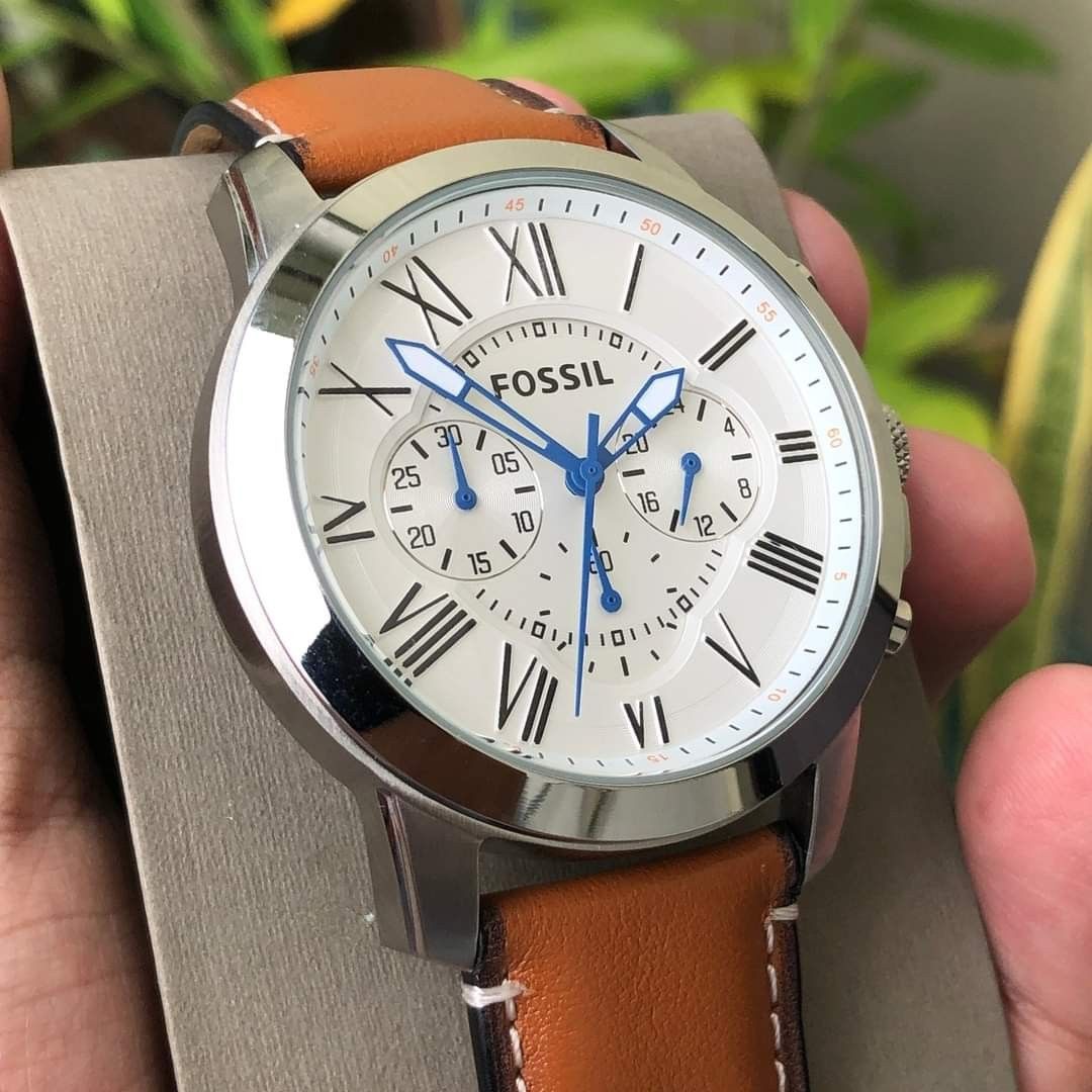 Original Fossil FS5060 Grant White Dial Chronograph Men s Fashion