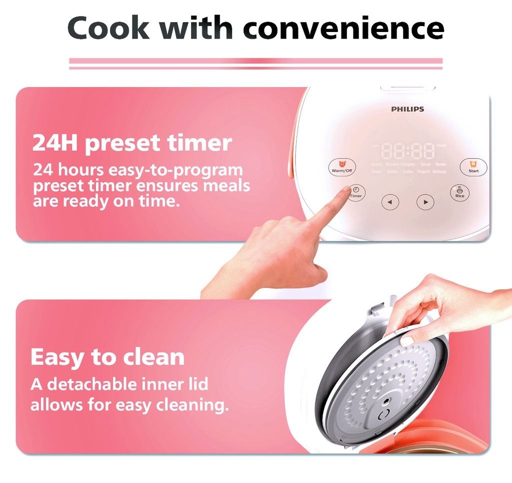 PHILIPS Viva Collection Mini Digital Rice Cooker 0.7L HD3070/52