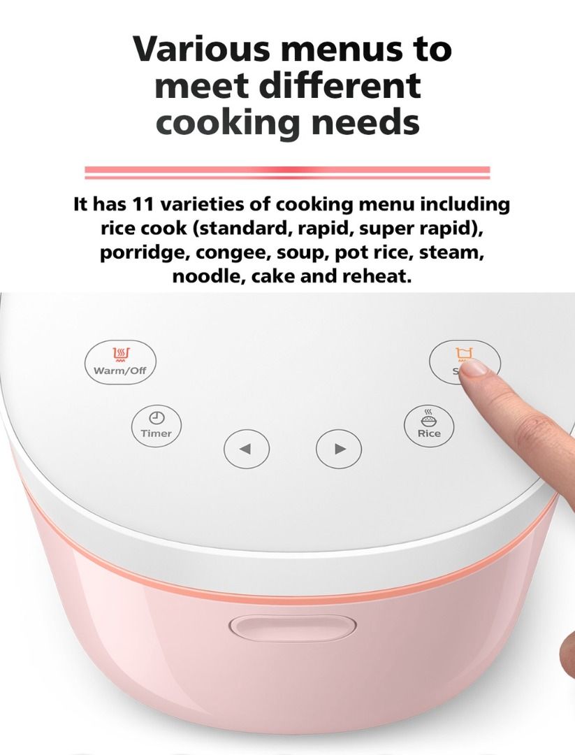 PHILIPS Viva Collection Mini Digital Rice Cooker 0.7L HD3070/52