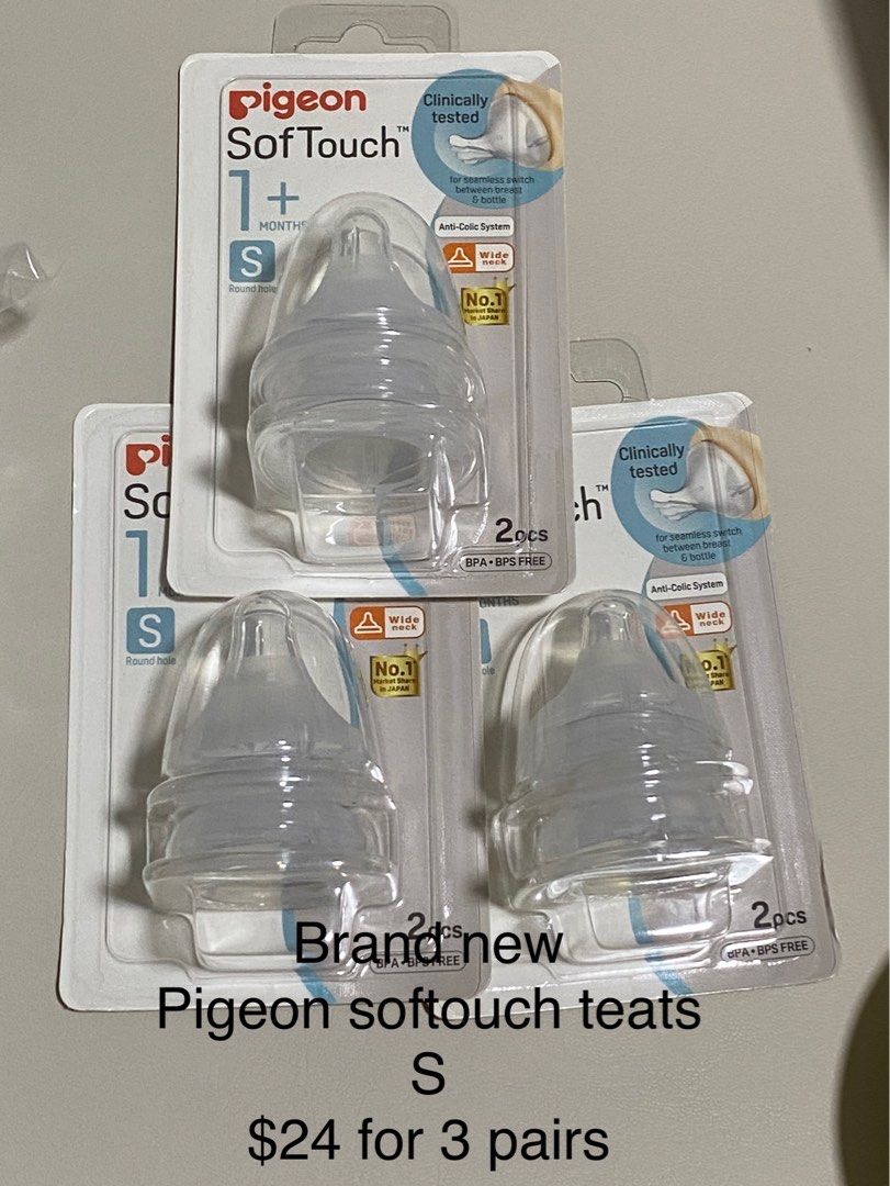 Pigeon bottle teats size S, Babies & Kids, Nursing & Feeding, Breastfeeding & Bottle Feeding on