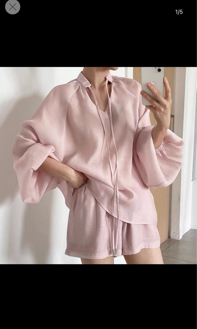 pink 2 piece short set