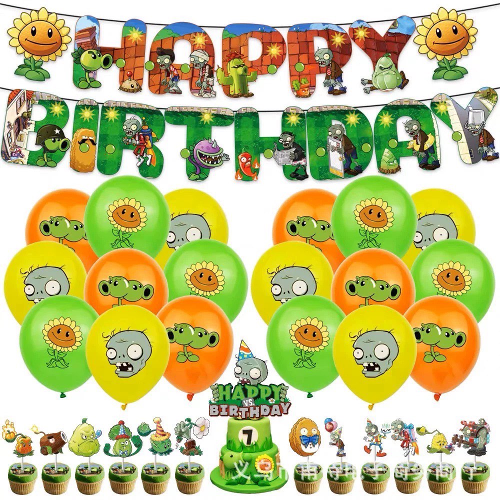[Ready Stock] New Arrival ~ Plants vs. Zombies Happy birthday party ...
