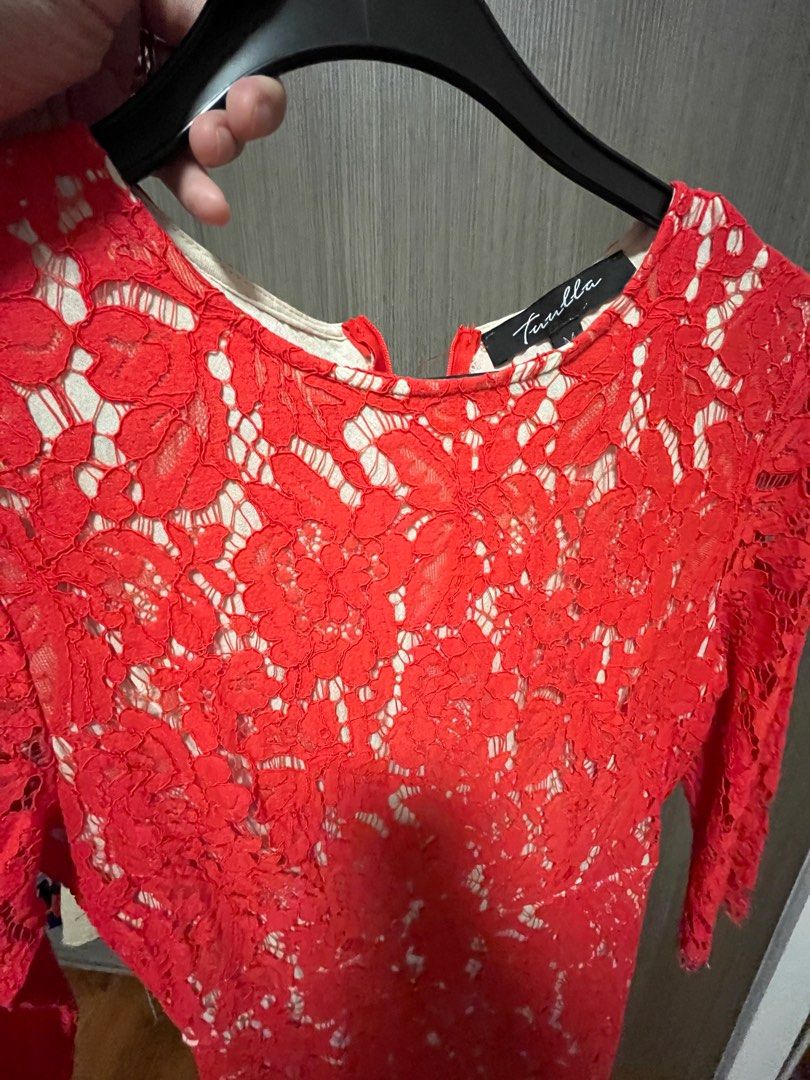 Red lace dress Women s Fashion Dresses Sets Dresses on Carousell