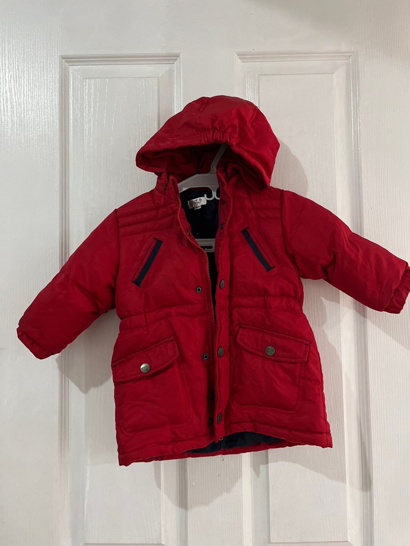 Red puffer jacket, Babies & Kids, Babies & Kids Fashion on Carousell