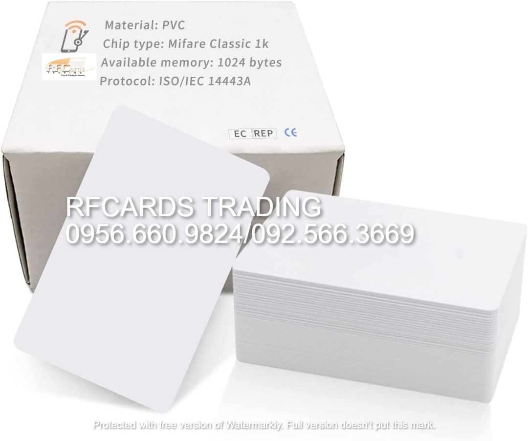 RFID MIFARE 1K CARD 13.56MHZ PVC ID BLANK RFID SCHOOL ID EMPLOYEES ID ...