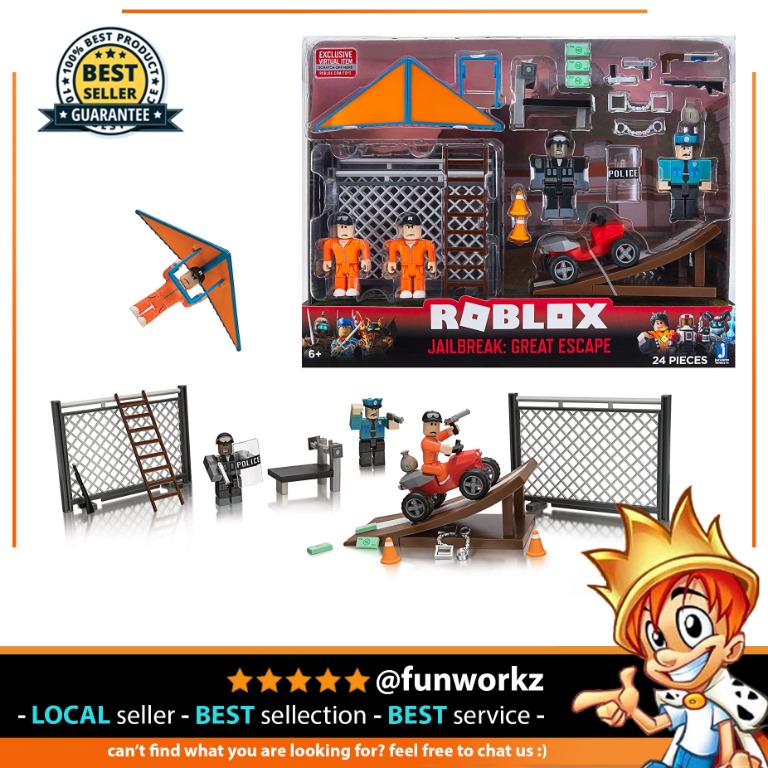  Roblox Action Collection - Jailbreak: Great Escape Playset  [Includes Exclusive Virtual Item] : Toys & Games