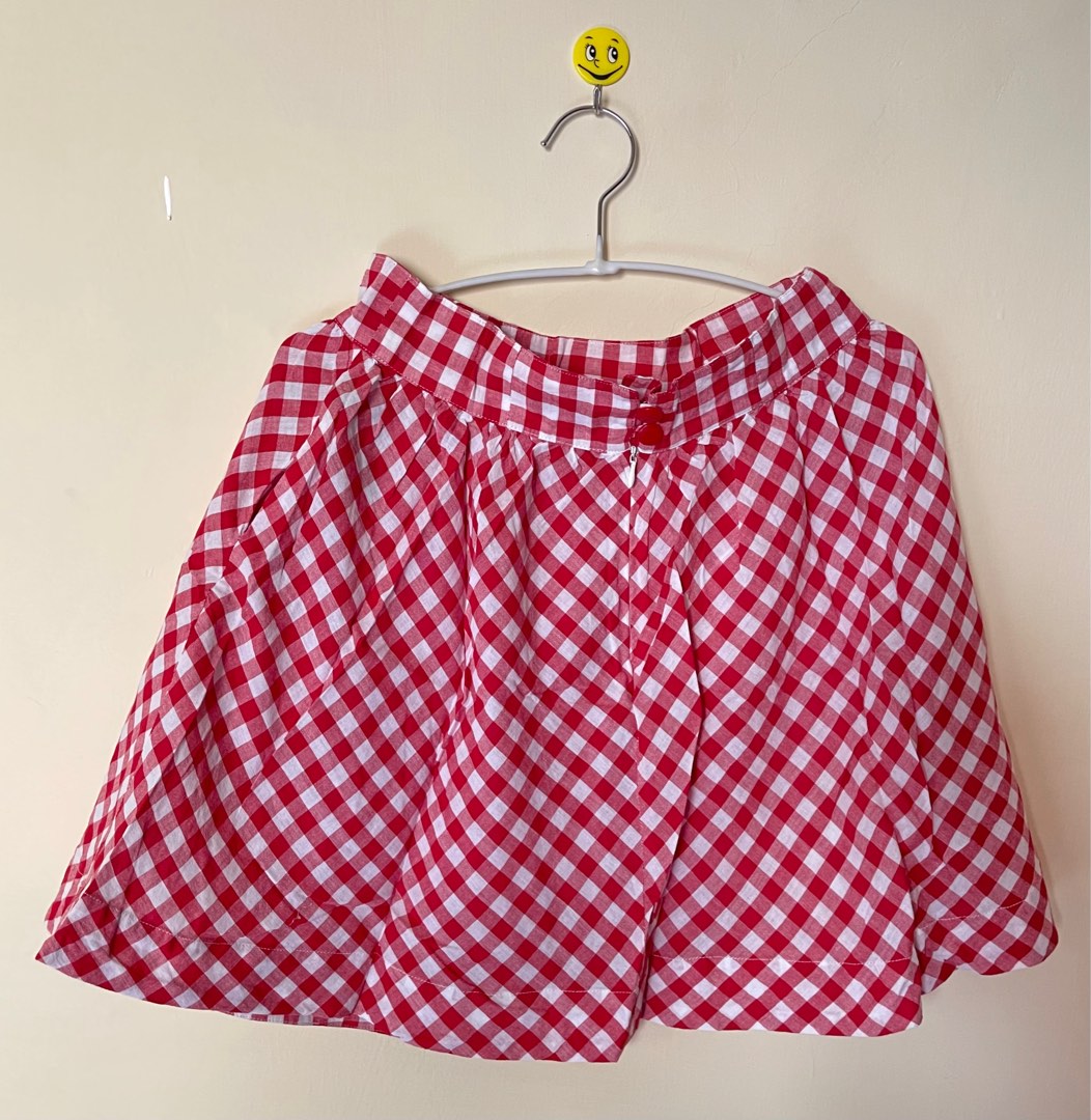 Rok Merah Putih / Rok Kotak, Fesyen Wanita, Pakaian Wanita, Bawahan di ...