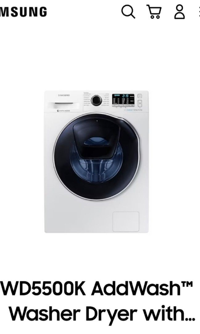 Samsung Addwash Ecobubble Washer Dryer 8kg / 6kg front load, TV & Home